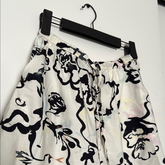 A New Day Black and White Midi A-Line Skirt Tie Front - Picture 3 of 7